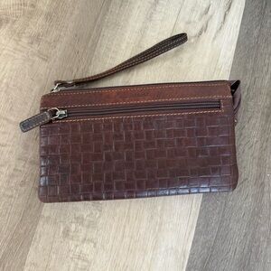 Marc Jacobs Brown Leather Wristlet Clutch